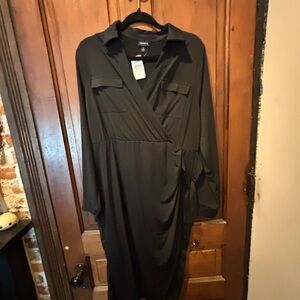 Torrid Black Sheath Dress with Notched Collar